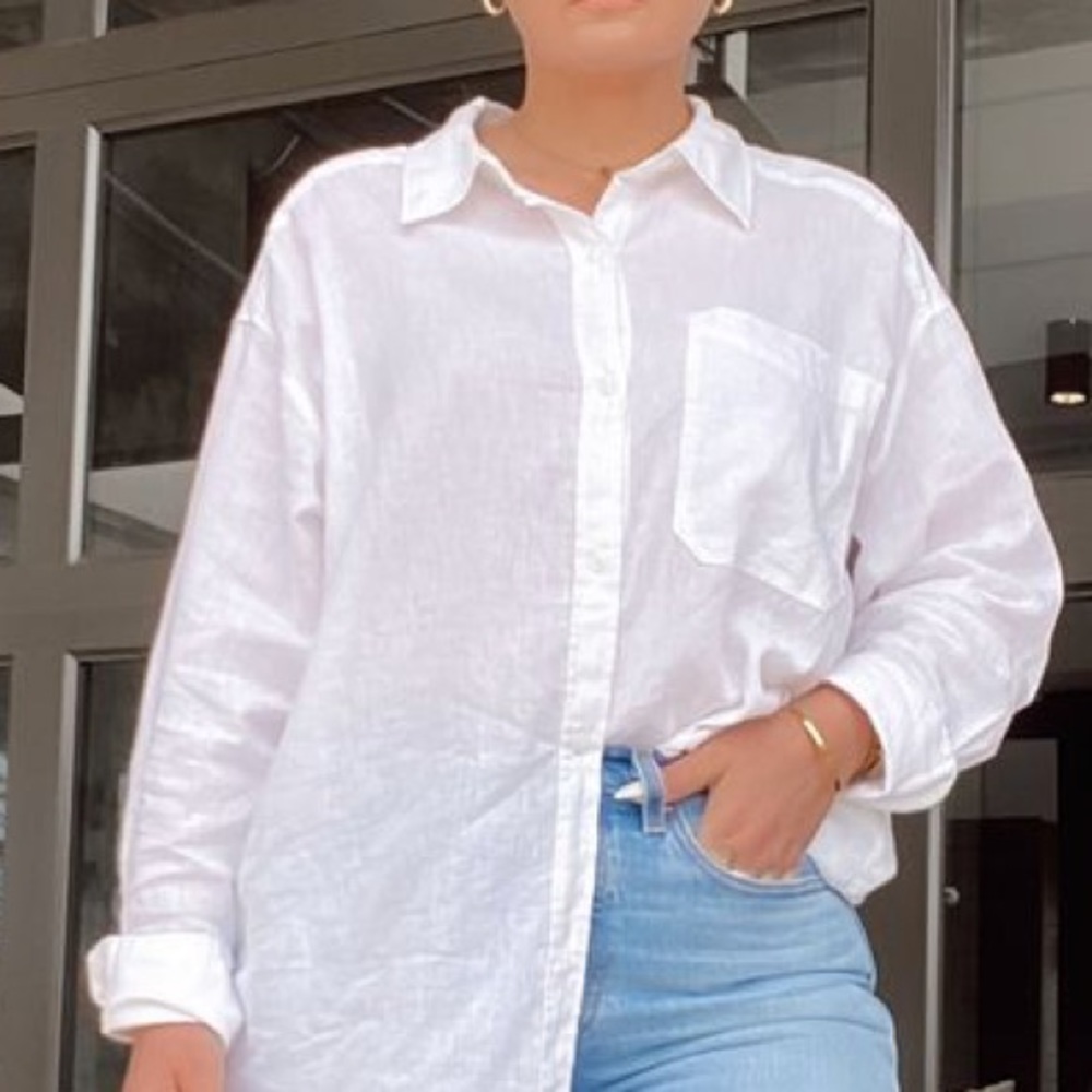 White Linen Button Down